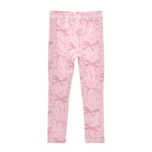 Bow and Heart Girls Leggings,Workout Leggings for Girls Toddler Athletic Legging Size for 3-10T2