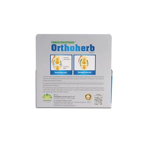 Pankajakasthuri Orthoherb Tablet Ayurvedic Pain Relief from Joint, Muscle, Back Pain, Sprains, Sports injuries reducing Inflammation and Sciatica - 60 Tabs (Pack of 2)