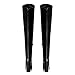 MERRORI Black Women's Thigh High Boots Pointed Toe 4.3-Inch Chunky Heel Over The Knee Boots Patent Sexy Fashion Side Zipper High Heel Boots Size 13