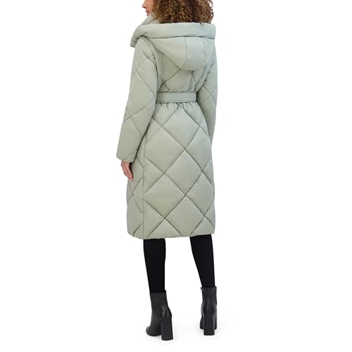 Kenneth Cole Women's Diamond Quilted Belted Puffer with Ultra Soft Plush Synthetic Fill4