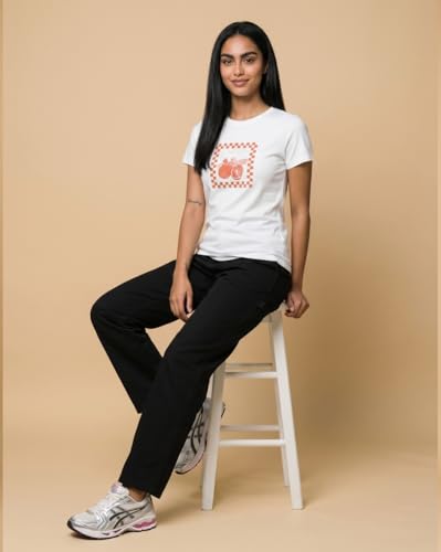 Image of Nobero Women's Graphic Printed T-Shirt | Regular Fit 180 GSM Cotton Tee for Women | Comfortable Round Neck Casual Wear