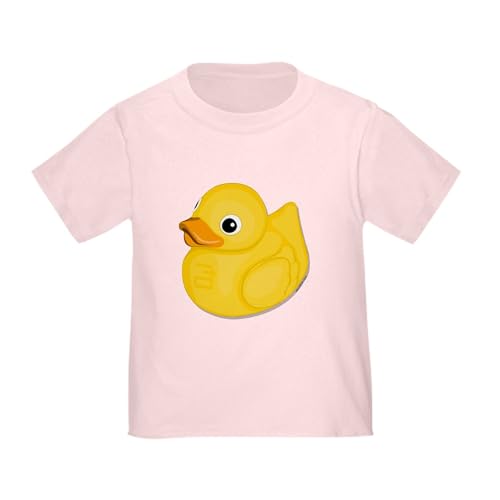 CafePress Rubber Ducky, Toddler T Shirt Toddler Graphic Tee, 100% Cotton Pink