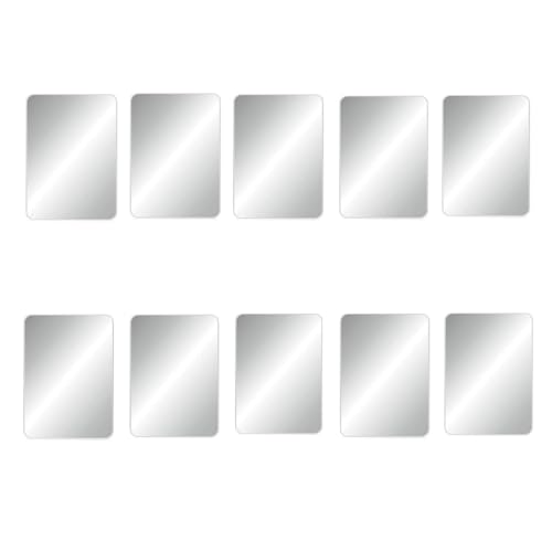 マグネット式 壁掛け スクエア ミラー 強力磁石でしっかり固定 お風呂 玄関 ロッカー 寝室 クローゼットに 化粧鏡 鏡 (10個セット)