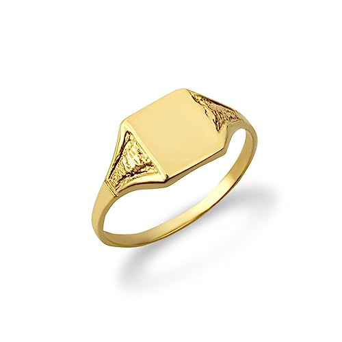 Solid 14k Gold Art Deco Square Signet Ring