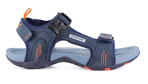 Image of Sparx Men's Sandal, Navy Blue Neon Orange, 10 UK