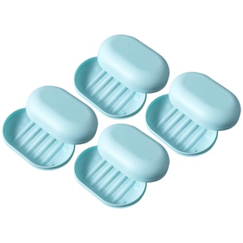 Beaupretty 4個 密封 石鹸 ボックス 蓋付き 石鹸 ホルダー 旅行用 漏れ防止 石