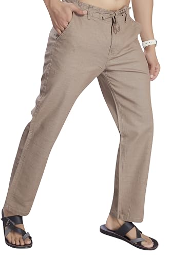 Image of DIVISIVE Men's Relaxed Fit Cotton Linen Blend Trousers