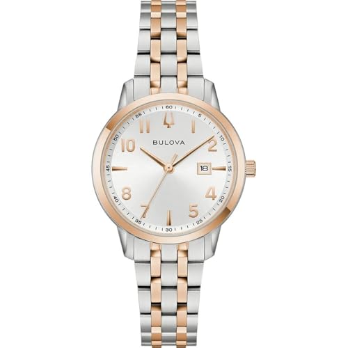 Montre femme Bulova acier inoxydable montre analogique fine étanche modèle Sutton 98M140