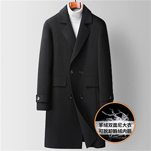 CHUNYU Herfst en winter donsvoering wollen jas heren middellange verdikte tweed double-breasted tweed jas - Image 3