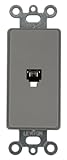Leviton 40649-GY Decora Insert, 6P4C, Screw Terminals, Gray