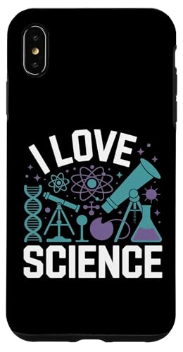 I Love Science DNA顕微鏡 アトム スマホケース iPhone XS Max 用