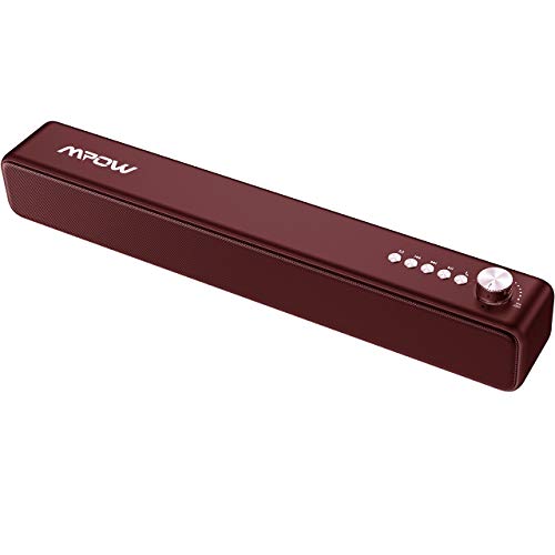PC Soundbar, Mpow Wired and Wireless Computer Speaker with 3D Stereo Surround AUX/Bluetooth/USB Connection,Bluetooth 5.0 PC Soundbar with 4 Drivers, HD Sound System, for Desktop, Laptop, Table