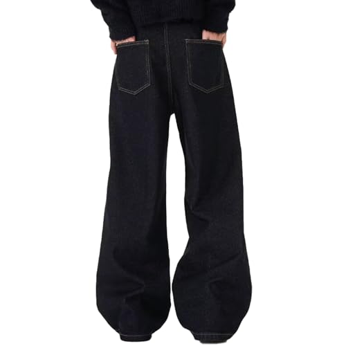 Men's Plus Size Y2K Wide Leg Denim Pants Baggy Hip Hop Jeans Casual Loose Fit Vintage Skater Jeans Streetwear4