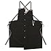 Delantal de Vaquero Hosteleria Ajustable, Delantal Barbero Profesional Vintage Hombres y Mujeres con Bolsillos Grandes, Delantal Vaquero Camarer Ropa de Trabajo Delantal ( Color : Black , Size : XL )