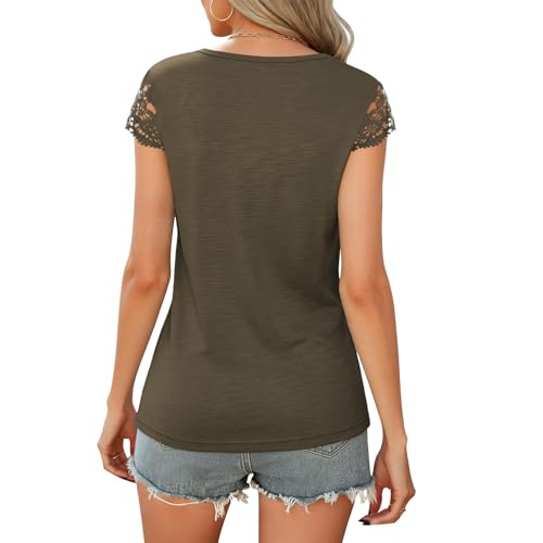 35% Off Women's Lace V-Neck T-Shirts - Use Code M97B65UT - Image 3
