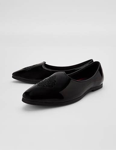 Image of Bata Mens JALSA Patent Blue Leather Mojari