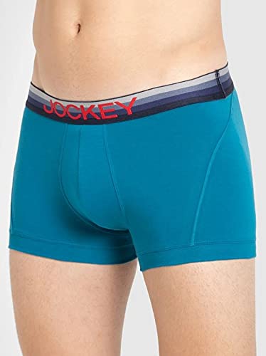 Image of Jockey US20 Men's Super Combed Cotton Elastane Stretch Solid Trunk with Ultrasoft Waistband