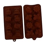 TOPBATHY 2 Piezas Molde De Silicona De Animales De Chocolate y Cacao Pastel De Animales De La Selva Moldes De Galletas Para Hornear Pastelitos Hornear Galletas Gel De Sílice