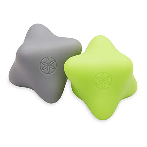Gaiam Restore Massage Knob 2 Pack (Soft/Firm) - Hand Held Deep Tissue Trigger Point Muscle Massager Roller Ball Knobber Myofascial Release Tool for Manual Pain Relief in Back, Hands, Neck, Feet, Legs