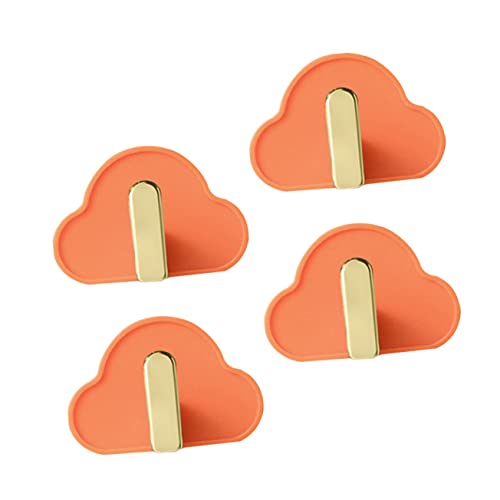 AOKWAWALIY Perchero montado en la pared, 4 unidades, ganchos pesados para albornoz ABS