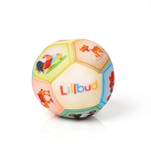 Image of Soft Fabric Ball for Babies & Toddlers (6 Months-3 Years) - Lightweight Plush Baby Ball with Cute Animal Faces | Develops Motor Skills & Sensory Play | Baby Soft Toy Gift