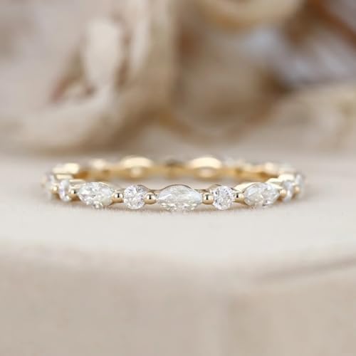 White Gold Band 1/5 ctw Vintage Round Cut Moissanite Wedding Ring for Women 925 Sterling Silver Wedding Band for Women in 10K 14K 18K Solid Gold (D Color VVS1 Clarity)4