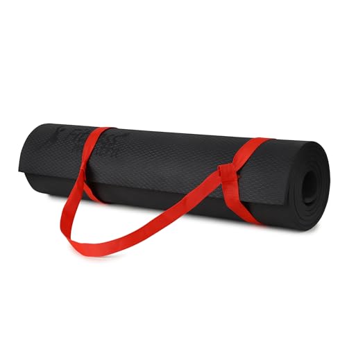 Image of Fitness Mantra EVA Yoga Mat for Home Workout & Yoga | 6mm Thick Exercise Mat with Anti-Skid Surface | Lightweight & Easy to Carry | Soft Cushion Workout Mat for Men & Women (Black)
