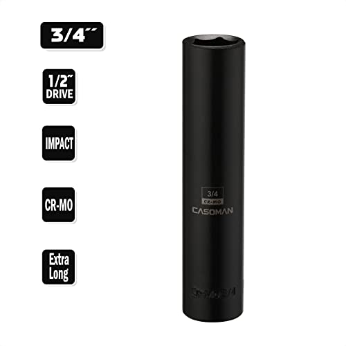Image of CASOMAN 1 /2-Inch Drive Extra Deep Socket (3 /4 inch), CR-MO, SAE, 6-Point, Extra Long