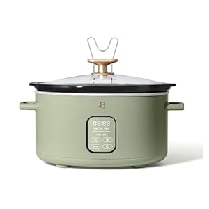 COOLHOME 6 Quart Programmable Slow Cooker, White Icing by Drew Barrymore (Sage Green)