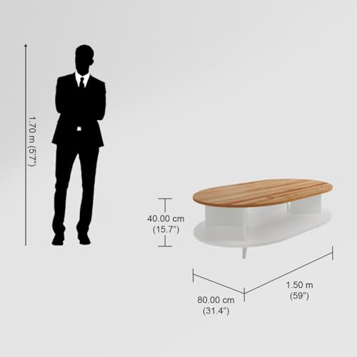 Image of Interio by Godrej Coffee Table Osaka Small Engineered Wood Coffee Table, 1-Year Warranty, Remini Walnut, Knock Down