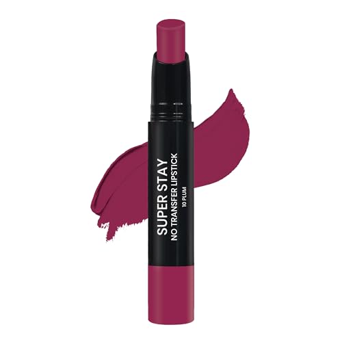 Image of Maliao Super Stay No Transfer Lipstick | Long Lasting Matte Finish | Waterproof & Smudge-Proof Formula | High Pigment Color | Lightweight & Comfortable Wear | Plum, 3.8g