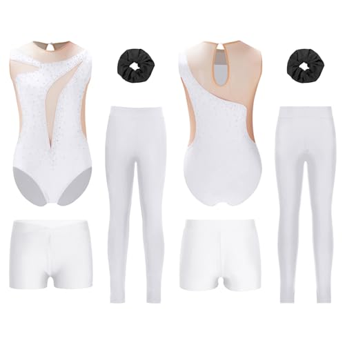 Combinaisons de danse filles avec short collants et accessoire cheveux