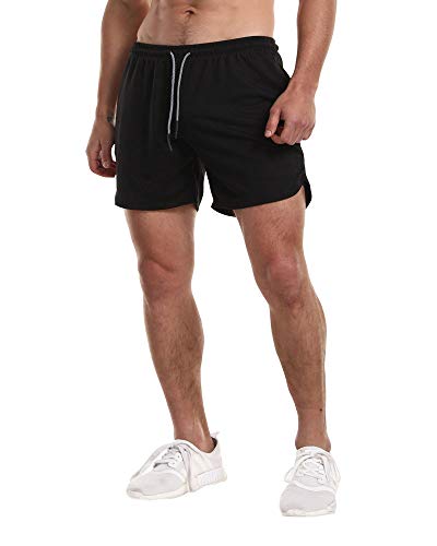 EVERWORTH Men's 2-in-1 Bodybuilding Workout Shorts Lightweight Gym Training Short Running Athletic Jogger with Zipper Pockets2