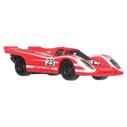 Hot Wheels Porsche 917K Voiture Premium Car Culture à collectionner, modèle en métal à l’échelle 1/64, véhicule Circuit Legends avec pneus Real Riders, JBK63
