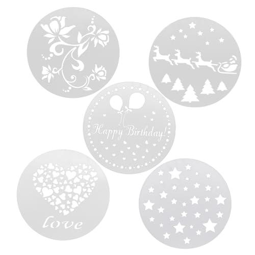 SOLUSTRE 1Set Coffee Stencils for Latte Art Washable Reusable Latte Decoration Tools for Cappuccino and Espresso Coffee Stencils for Home Cafe Use