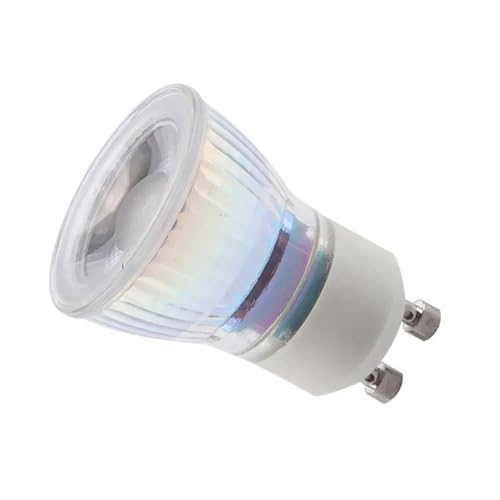 Fengyan Bombillas Domésticas, Paquete de 10, minilámparas LED COB, CA 220 V, GU10, 3 W, Foco de Vidrio Regulable, 35 mm x 47 mm(Warm White)