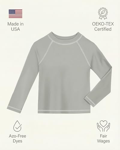 Image of City Threads Rash Guard for Boys SPF 50+ Made in USA, Long Sleeve Swim Shirt with Sun Protection, Toddler, and Youth Sizes
