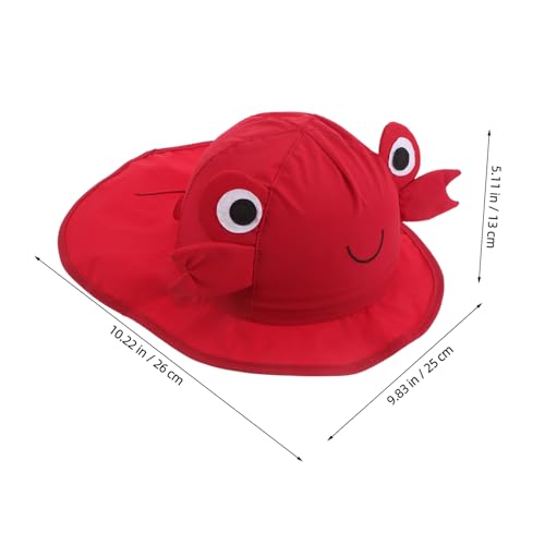 BESPORTBLE Boys and Girls Wide Brim Sun Hat Neck Flap for Uv Cute Cartoon Crab Quick-Dry Bucket Cap for Boy Girl Years Old for Beach Adventures Red2