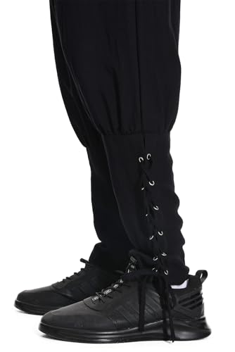 Helymore Pantalon médieval pour homme - Pour printemps, été, automne - Style vintage, victorien, viking - Noir, M – vue 7