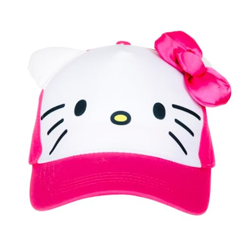 Hello Kitty Hat Bundle - Baseball Cap with Bow and Stickers - For Girls 4-6 Years - Officially Licensed Sanrio Product3
