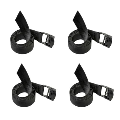 LWLWA Cinchas de Amarre, 4 Piezas, 50 cm, Poliéster Correas para Portabicicletas, Negro Cinchas de Amarre Carraca, con Cierre de Aleación de Zinc, para Bicicletas, Maletas