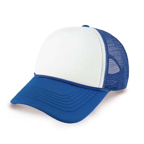 Image of CHOK.LIDS Classic Foam Trucker Hat Summer Mesh Rope Cap Solid Two Toned Blank Hat Mens Womens Adjustable Strap Light Weight