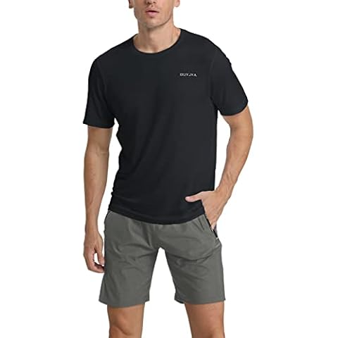 Mens Workout Shirt Short Outfits：2 Piece Sets Fashion Summer Casual Loose Athletic Tracksuits Gym Running, Black-black, XX-L Cover