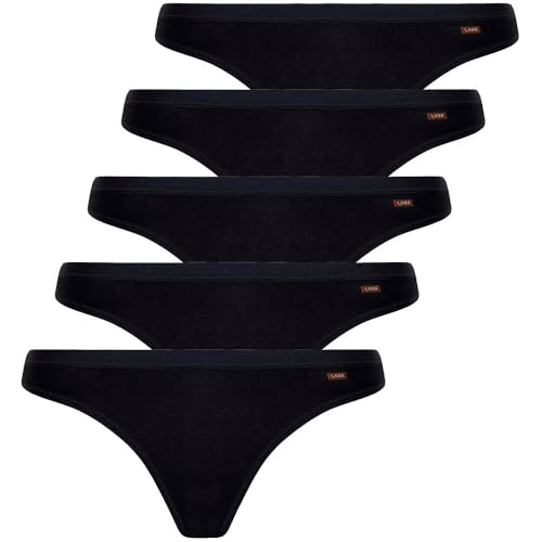 Kit 5 Calcinha Tanga Clássica Algodão Loba Lupo 40354-001 (BR, Alfa, M, Regular, Preta)