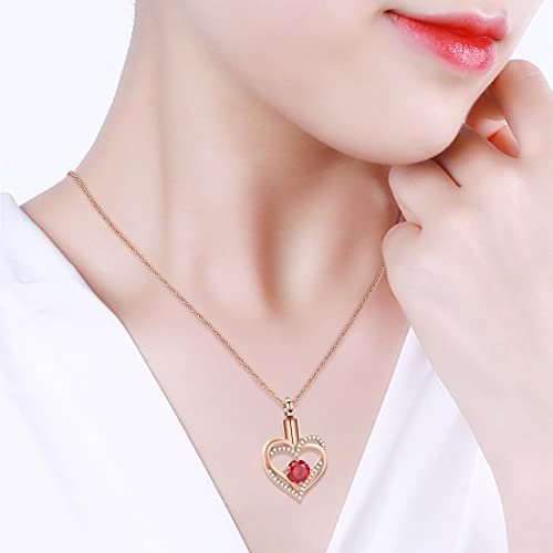 Minicremation Cremation Urn Necklace for Ashes Cremation Jewelry Heart Urn Necklace for Women Girls Birthstone Memorial Jewelry Pendant for Ashes for Human Pet - Image 3