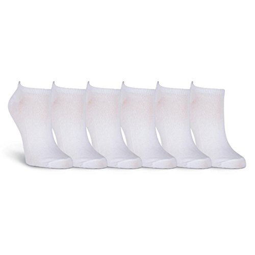 K. Bell Brand No Show White 6 Pair Pack Sock, Size: 9-11 comes with a Helicase Brand Sock Ring