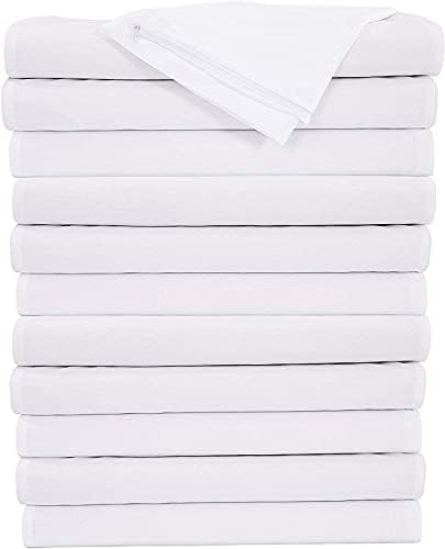 Niagara Standard Pillow Cases 12 Pack Pillow Protectors Covers Zippered 20x26 Inches Set White Soft Brushed Microfiber Reduces Respiratory Irritation Physical Threapy Clinics Hotels