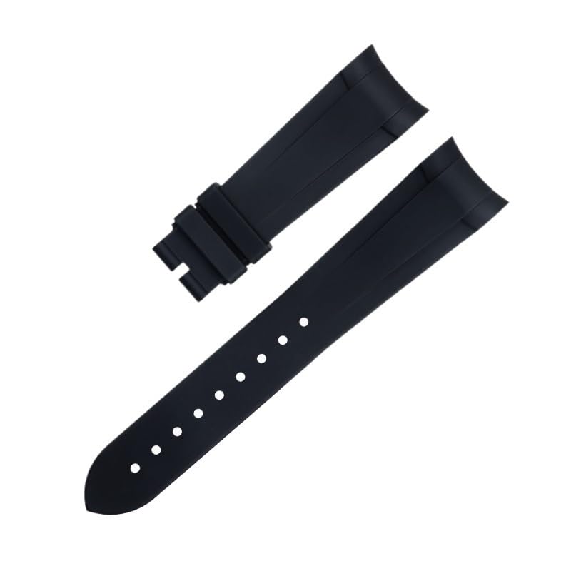 22mm Fluoro Rubber Watch band Special For Tudor Strap Black Bay GMT Curved End Folding Buckle Wristband Bracelet 41mm Dial