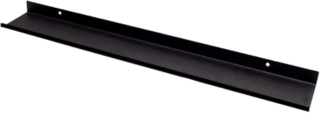 MILUKA Floating Shelf Black 110 cm | Metal Shelves for Picture Shelf Ledge and Photo Shelf | Floating Shelves for Bedroom, Kitchen Storage and Bathroom Storage in Home Decor | Wall Shelf (1. Black)