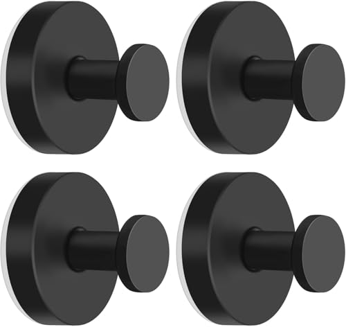 Reviews de Toalleros de gancho los mejores 10. 50 Ganchos de Ventosa para Ducha, 4 Piezas Ganchos de Acero Inoxidable para Baño y Cocina, Adhesivos sin Taladro,Ganchos para Toallas (4, Negro Mate)